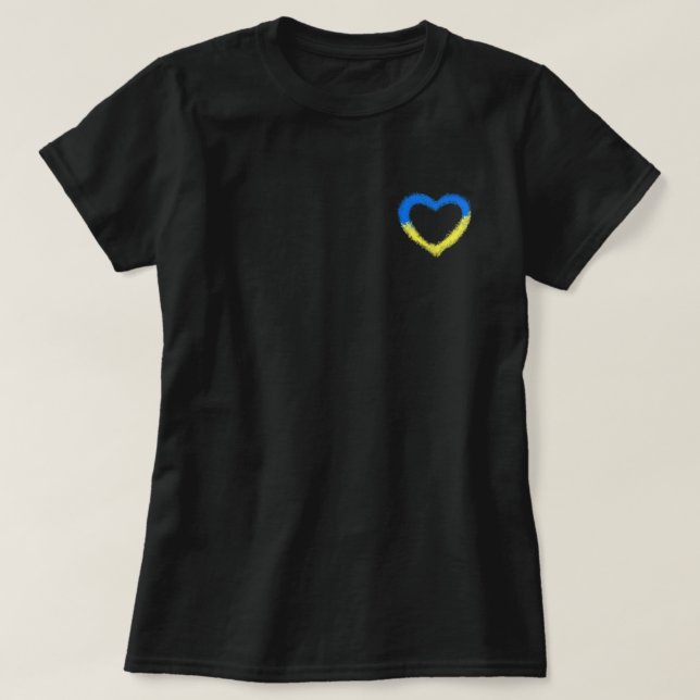 Support Ukraine T-Shirt Ukrainian Flag Heart (Design Front)