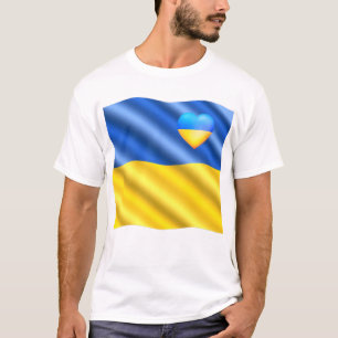 Support Ukraine T-Shirt Ukrainian Flag Heart