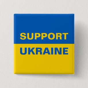 Support Ukraine Ukrainian Flag 15 Cm Square Badge