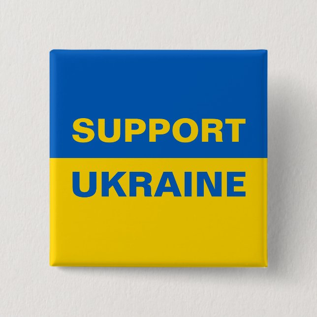Support Ukraine Ukrainian Flag 15 Cm Square Badge (Front)