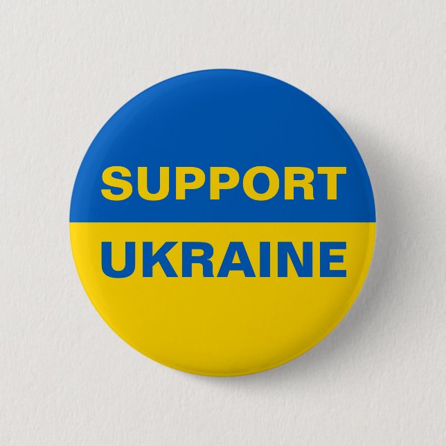Support Ukraine Ukrainian Flag 6 Cm Round Badge (Front)