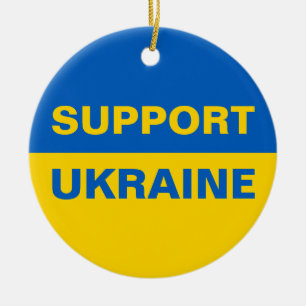 Support Ukraine Ukrainian Flag Ceramic Tree Decoration