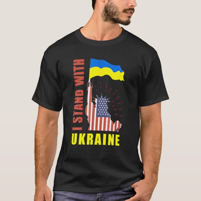 Support Ukraine Ukrayina Ukrainian Cute Graphic De T-Shirt (Front)