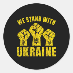 Support Ukraine - We Stand With Ukraine  Classic Round Sticker