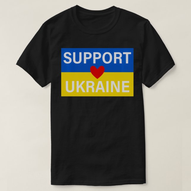 SUPPORT UKRAINE WITH HEART  T-Shirt (Design Front)