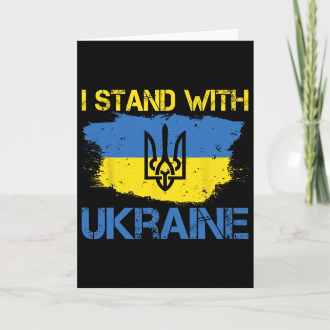 Support Ukraine With This Ukraine Flag I Stand Wit Card (Front)