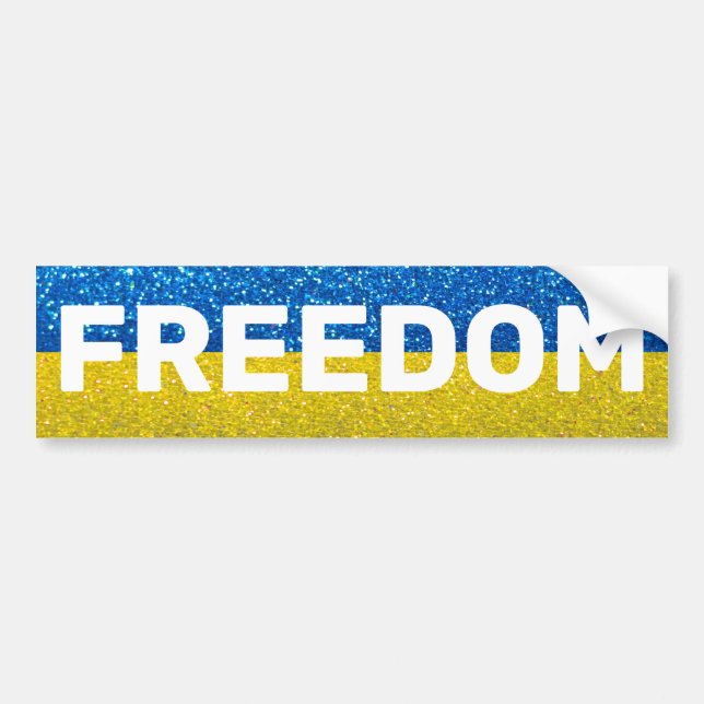 Support Ukrainian Flag of Ukraine Glitter Sparkles Bumper Sticker (Front)
