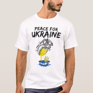 Support Ukrainians Flag Pray For Ukraine Flag Free T-Shirt