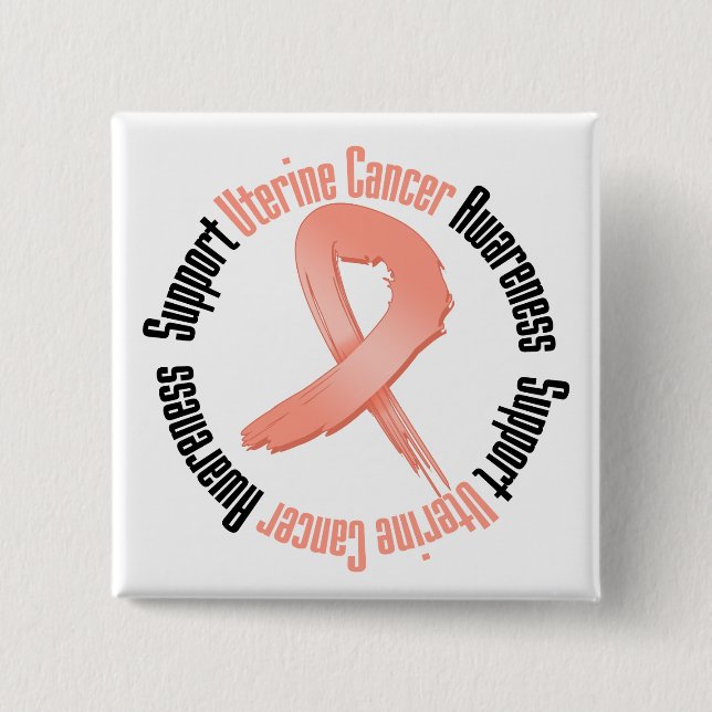 Support Uterine Cancer  Awareness 15 Cm Square Badge (Front)