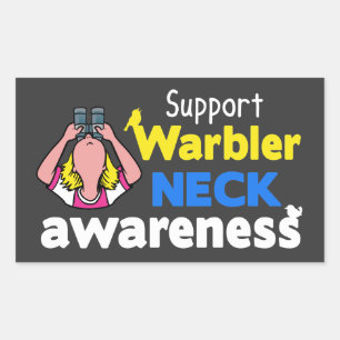 Support Warbler Neck Awareness Rectangular Sticker