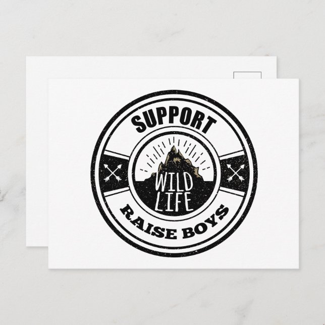 Support Wild Life Raise Boys Postcard (Front/Back)