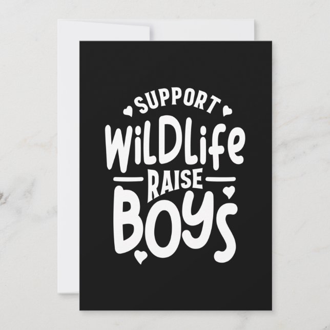 Support Wildlife Raise Boys Mother's Day Gift Invitation (Front)