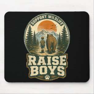 Support wildlife raise boys mum bear boy adventure mouse mat