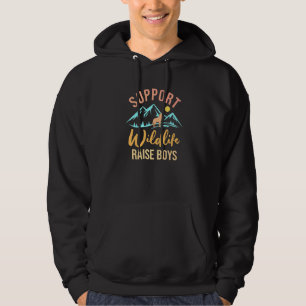 Support Wildlife Raise Boys Sons  Mum Dad Wild One Hoodie