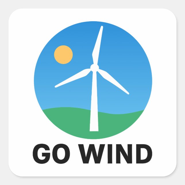 Support Wind Energy – Pro Clean Wind Power Square Sticker (Front)