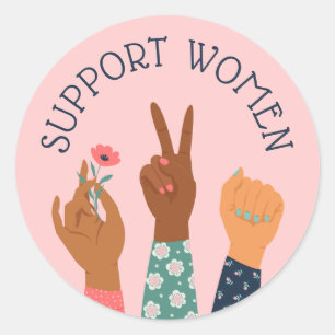 "Support Women" Feminist Classic Round Sticker