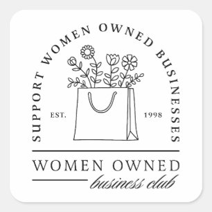 Support women owned businesses aesthetic square sticker