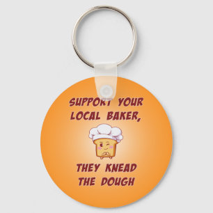 Support your baker they knead the dough key ring