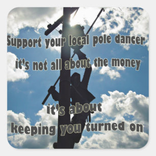 Support your Lineman Square Sticker