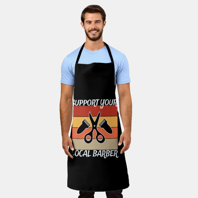 Support Your Local Barber Apron (Worn)