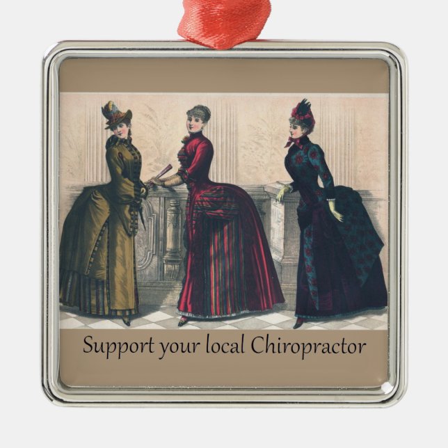 Support your Local Chiropractor Metal Tree Decoration (Front)