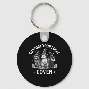 Support Your Local Coven Racoon Opossum Skunk Hal Key Ring
