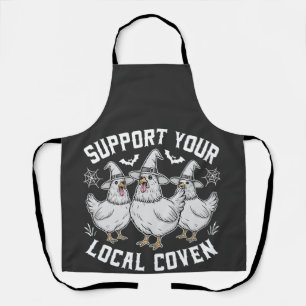 Support Your Local Coven Rooster Halloween Spooky Apron