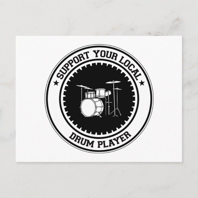 Support Your Local Drum Player Postcard (Front)