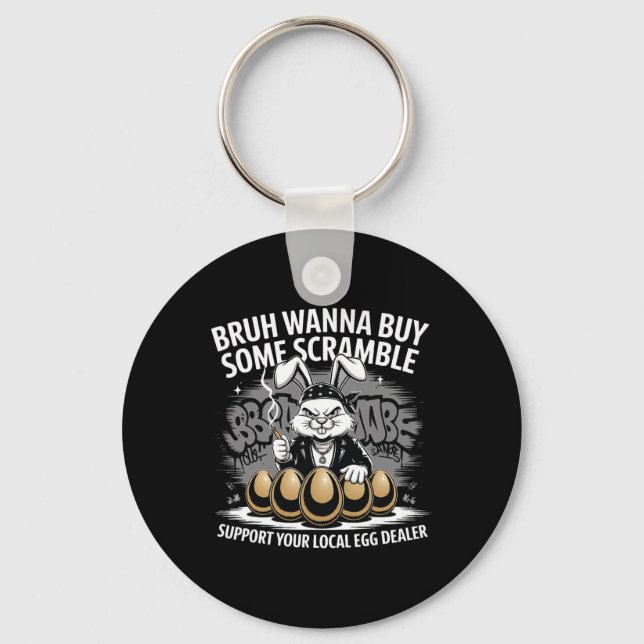 Support Your Local Egg Dealer Funny Easter Bunny E Key Ring (Front)