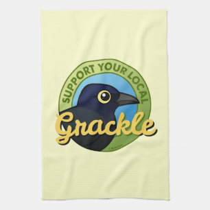 Support Your Local Grackle Tea Towel