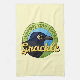 Support Your Local Grackle Tea Towel