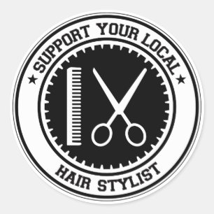 Support Your Local Hair Stylist Classic Round Sticker