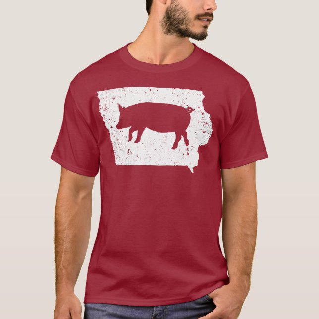 Support Your Local Iowa Hog Farmers IA Pig Tee (Front)