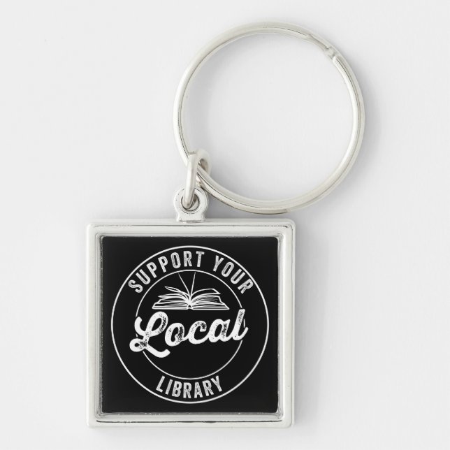 Support Your Local Library Magnet Keychain (Front)