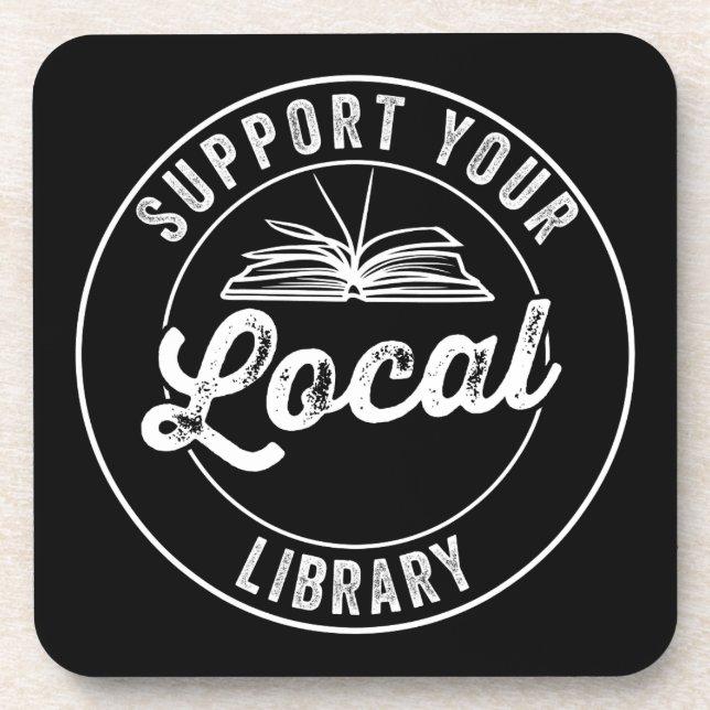 Support Your Local Library Magnet Keychain Coaster (Front)
