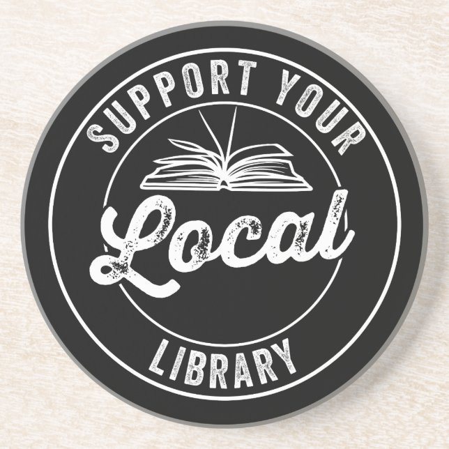 Support Your Local Library Magnet Keychain Coaster (Front)