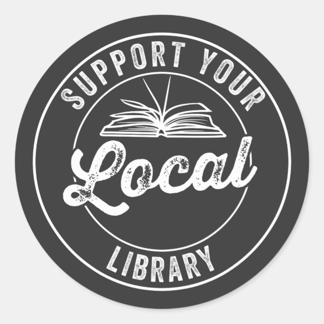 support your local librarY Square Sticker (Front)