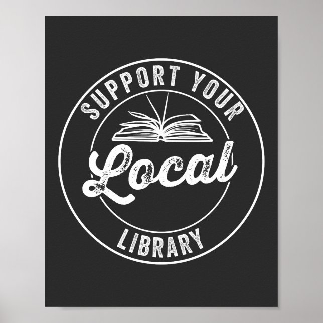 support your local librarY Square Sticker Poster (Front)