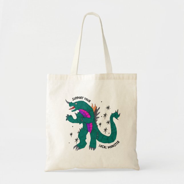 "Support Your Local Monster" Tote Bag  (Front)