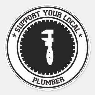 Support Your Local Plumber Classic Round Sticker