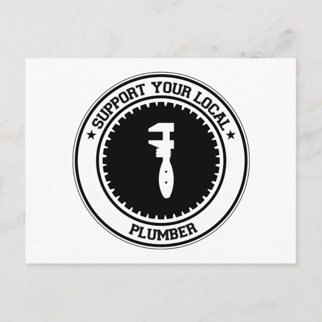 Support Your Local Plumber Postcard (Front)