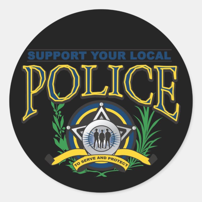 Support Your Local Police Classic Round Sticker (Front)