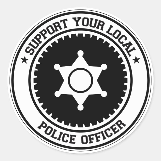 Support Your Local Police Officer Classic Round Sticker (Front)