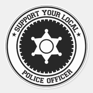 Support Your Local Police Officer Classic Round Sticker