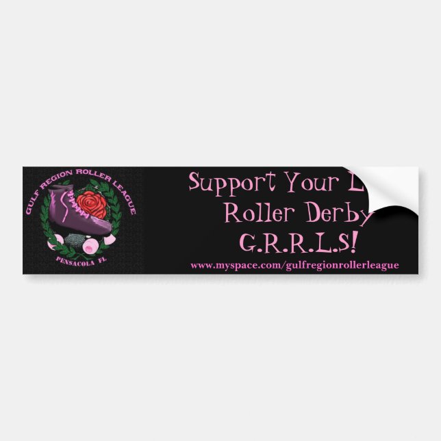 Support Your Local Roller Derby Bumper Sticker (Front)