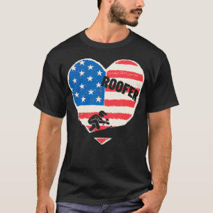 Support Your Local Roofer USA American Flag Patrio T-Shirt