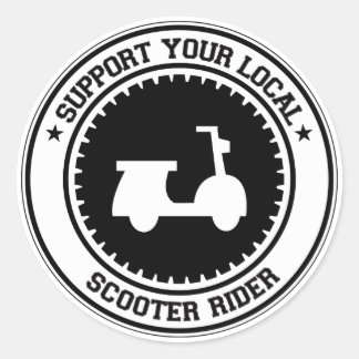 Support Your Local Scooter Rider Classic Round Sticker