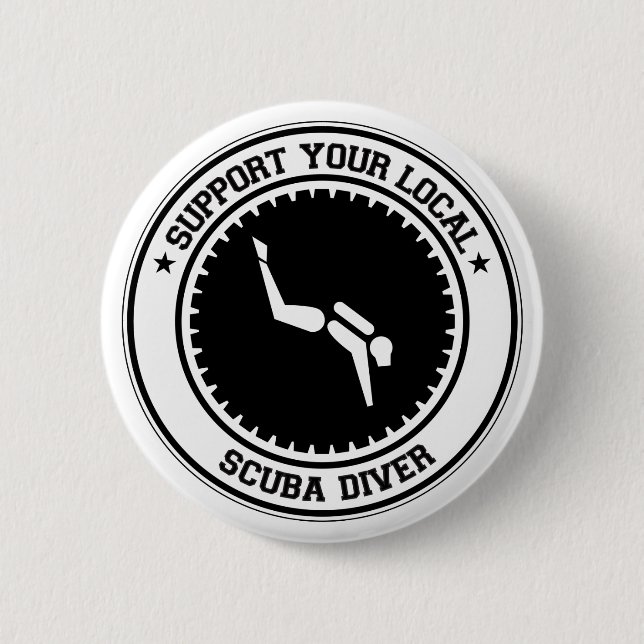 Support Your Local Scuba Diver 6 Cm Round Badge (Front)