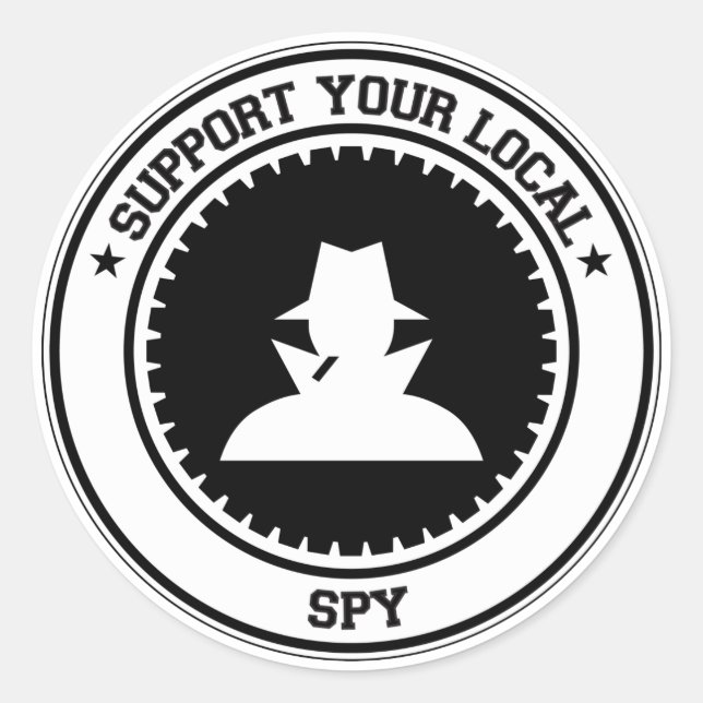 Support Your Local Spy Classic Round Sticker (Front)
