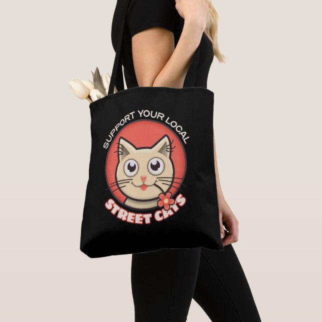 Support Your Local Street Cats Tote Bag (Close Up)